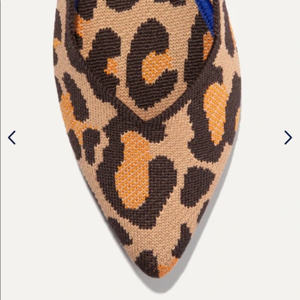 Rothy's Leopard Print Pointed Flats in Tan, Black, Gold - Picture 5 of 6
